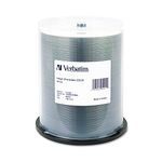 Verbatim CD-R 700MB 52X White Inkjet Printable Recordable Media Disc - 100pk Spindle