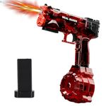 Electric Water Gun with LED Lights and Type-C Charging,Transparent Automatic Squirt Guns High Powered IP67 Waterproof,Up to 26FT Longer Range Water Pistol,for Kids and Adults(Red)