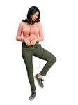 PAHERVESH Women's Slim Fit Jupiter Pant Ultra Soft Rayon Lycra for Daily Casual and Office Wear Olive Green 38