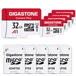 Gigastone 32GB 5-Pack Micro SD Card with 5x SD Adapter + 5x Mini-case, Camera Plus, Nintendo-Switch Compatible, High Speed 90MB/s, Full HD Video Recording, Micro SDHC UHS-I A1 Class 10