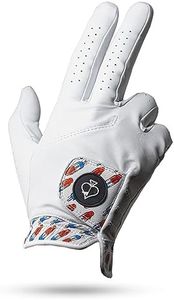 Pins & Aces - Rocket Pop Golf Glove Design - Premium AAA Cabretta Leather, Long-Lasting Durable Tour Glove for Men or Women - Premium Leather Golf Glove Left & Right Hand (Large, Right)
