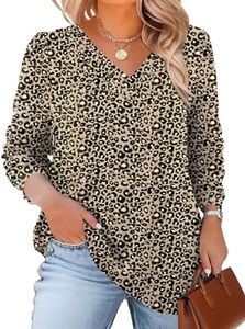 TFSDOD Plus Size Tops for Women Long Sleeve Shirts Women Floral Print