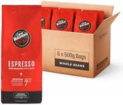 Caffe Vergnano 1882 Espresso Whole Bean Arabica Roast Coffee, 1.1 lb bag - Italian Medium Roast Coffee Beans with notes of Chocolate, Nuts & Caramel, Intensity 7/10-500g Bag (6 Pack)