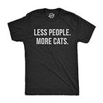 Mens Less People More Cats Tshirt Funny Pet Kitten Lower Tee for Guys Mens Funny T Shirts Introvert T Shirt for Men Novelty Tees for Men Black 4XL