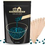 Lifestance 450g Dark Green Wax Beads, Slender Hair Removal Formula, Hard Wax Beads for Face, Eyebrow, Arm, Fine Hair Painless Waxing Beads Hair Removal, with 10 Applicators,