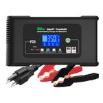 Smart Battery Charger 0-35A,12V/24V Lithium Battery Charger for LiFePO4,Lead Acid,AGM,RV,Marine,Car,Boat, Deep Cycle Batteries,9 Stage with Pulse Repair,Trickle Charger & Maintainer