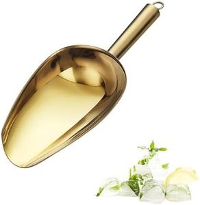 Sipoyen Stainless Steel Ice Scoop 6OZ Small Food Candy Scoop for Kitchen Bar Party Wedding Metal Ice Scooper for Ice Bucket Gold