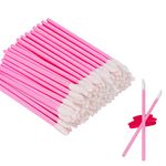 100 Pcs Lip Brushes, Disposable Lipstick Brush, Lip Gloss Concealer Applicators, Lipgloss Wands for Makeup (Pink)