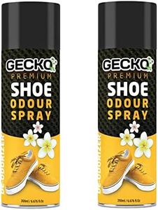 Shadow Securitronics GECKO Shoe Odour Spray | Odour/Smell Remover Spray | Shoe Deodorizer and Foot Spray - Shoe Odor Eliminator & Smell Remover for Feet_200 Ml (Pack of 2)
