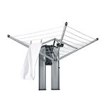 Brabantia - WallFix - 24 Metres of Clothes Line - UV-Resistant & Non-Slip Lining - Foldable Rotary Dryer - Easy to install - with Storage Box - Metallic Grey - 184 x 182 cm