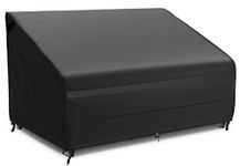 MR.COVER 600D Outdoor Loveseat Cover Waterproof, 2-Seater Patio Sofa Cover for Patio Furniture, UV-Protection & Double-Stitched Seams Rip-Resistant, Classic Black