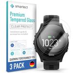 smartect Glass Screen Protector [3 Pieces, Ultra-Clear] for Garmin Forerunner 935, HD Protective Film Anti Scratch, Bubble Free, 9H Hardness, Ultra Resistant