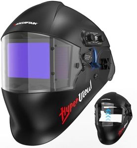 ARCCAPTAIN Flip Up Design Welding Helmet, Large Viewing 3.94" x 2.56" Auto Darkening Welding Hood, Ture Color Solar Powered Welding Mask, 4 Arc Sensor with Adjustable Shade 3/4-8/9-13