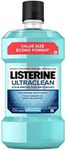 Listerine Ultraclean Mouthwash, Stain Protection, For keeping teeth white, Arctic Mint, Value Size, 1.5L, blue