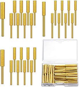 30 Pcs Diamond Chainsaw Sharpener Stones Bits High Hardness Chainsaw Sharpening Titanium Plated Wheels Grinding Tool for Electric Gold Chain Saw Jewelry Stone (5/32 inch, 3/16 inch, 7/32 inch)