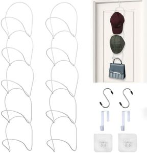 Belle Vous 10 Pezzi Appendi Cappelli - Organizzatori per Cappelli con Ganci Adesivi e Supporti per Anta - Espositore Cappelli da Baseball, Borse, Asciugamani e Vestiti - Per Porte, Muro e Armadi