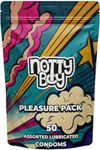 NottyBoy Condoms Pack Variety Combo - 4IN1, Ultra Ribbed, Super Dotted, Contoured, Ultra Thin, Snug Fit, Extra Lubricated, Raised Dots and Multi Flavoured Condom for Men (Pack of 50)