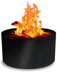 Simond Store Fire Ring - 38" Round & 12" Height Portable Folding Fire Pit Ring Insert - 2mm Thick Heavy Duty Steel Round Fire Pit Liner for Outdoor Garden Patio Bonfire & Camping