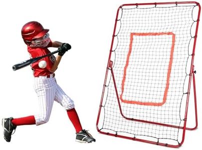 Gtouse Pitch Back Baseball Rebounder Net, Softball/Baseball Bounce Back Net for Throwing and Pitching Practice, Adjustable Rebounder Net Trainer, 6 x 4 Feet