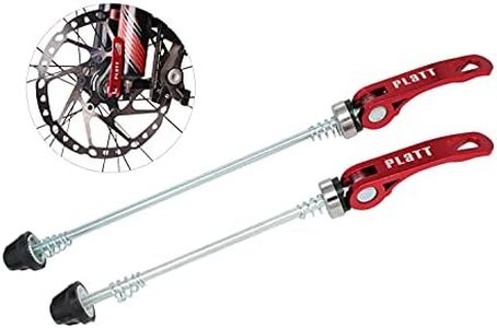 PLATT Bike Wheel Hub Skewers MTB Quick Release Skewers Front and Rear Axle Fit for Road Bike,Mountain Bike,BMX (Red,1Pair)