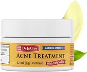 De La Cruz 10% Sulfur Ointment Acne Medication, Allergy-Tested, No Preservatives, Fragrances or Dyes, Made in USA 0.21 OZ.