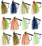 Bass Fishing Jigs Flipping Jig Football jig for Bass Fishing Lures Weedless Hooks Swim Jig Silicon Skirt Artificial Baits Fishing Lure Kit