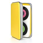 UENTIP CD Case,96 Capacity DVD Case Holder Portable CD Organizer Wallet Protective DVD Storage for Kids Home Car Travel(Yellow, 96)