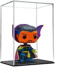 CRMPro Clear Acrylic Display Case with Matte Black Base, Fully-Assemblyed Dust-Proof Showcase Compatible with Funko POP! 4 Inch Figurine (5x3.93x6.7 inch)