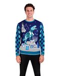 Holiday Hype Men's Ugly Christmas Sweater Holiday Pullover Traditional Fun, Menorahsaurus, X-Large