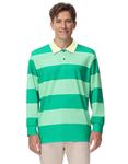 Arvilhill Man Classic Halloween Steve Costume Casual Striped Rugby Tshirt Long Sleeve Polo Shirt Green XL