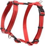 Reflective Adjustable Dog H Harness for Small to Medium Dogs; matching collar and leash available, Red