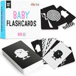 merka Newborn Toys, Black and White Baby Toys, High Contrast Baby Toys for Newborn, Set of 50 Flashcards for Visual Stimulation and Brain/Sensory Development