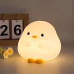 Rytinazzz Cute Duck Gifts Night Light, Silicone Dimmable Nursery Night Light for Kids Room, Rechargeable LED Bedside Lamp for Bedrooms, Living Room, Gifts for Women Boys Girls Birthday Unique