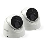 Swann Add-On DVR Dome Security Cameras with 4K Ultra HD Video, Indoor or Outdoor, Night Vision plus True Detect Heat & Motion Detection - 2 Pack, 4KDOMEPK2