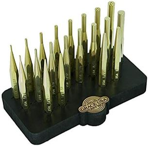 Grace USA - Brass Punch Set with Bench Block (20-Piece) - Gunsmithing - Brass Punches - 20 piece -Gunsmith Tools & Accessories
