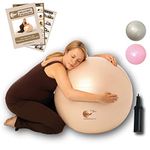 nbf Birthing Ball with Pump and Pregnancy Instruction Guide 55cm 65cm 75cm Anti-Burst 75cm Pale Gold