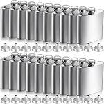 20 Pcs Hip Flask Stainless Steel Liquor Flask with 20 Pcs Funnels Silver Hip Flask for Men Leak Proof Drinking Flask Metal Liquor Hip Flask for Wedding Party Gift