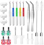 21PCS Sewing Machine Cleaning Kit Include Tweezers Double Headed Brush Seam Rippers Needle Board Screwdriver and Different Size Screwdrivers Sewing Machine Repair Tool