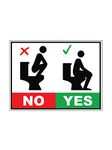 999Store restroom signage office supplies sunboard toilet sticker signage s washroom sign Sitting Position sticker board sign Board Multicolor (30x22.5 Cm)