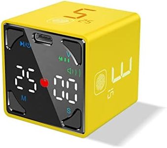 Ticktime Pomodoro Productivity Timer Cube, Pause & Resume, Silent, Vibrate & Adjustable Sound Alarm, for Work, Office, ADHD, Study, Task, 1/3/5/10/15/25/45/60min & Custom Countdown, Yellow