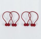 A.Monamour Set of 4 Pieces Modern Magnetic Curtain Tiebacks Strong Magnets Decorative Balls Clips Tie Backs Window Treatment Holdbacks Curtain Holders for Draperies Curtains Drapes - red