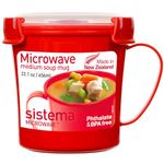 Sistema Microwave Collection Soup Mug 22.1 Oz, Red