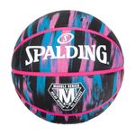 Spalding Marble Series Rubber Basketball, Size 6 (28.5-in), Black/Pink