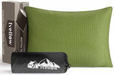 Ivellow Memory Foam Travel Pillow Compressible Camping Pillow for Sleeping Shredded Memory Foam Pillow Compact Firm Supportive Small Pillow for Adults Kids Outdoor Backpacking Hiking Essential Gear-M