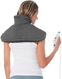 Pure Enrichment® PureRelief® Neck & Shoulder Heating Pad - 4 Heat Settings, Auto Shut-Off, Universal Fit, Magnet Closure, Soft Micromink, Storage Bag, 5-Year Warranty, Machine Wash (Charcoal Gray)