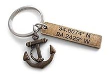 Custom Bronze Anchor Keychain with 