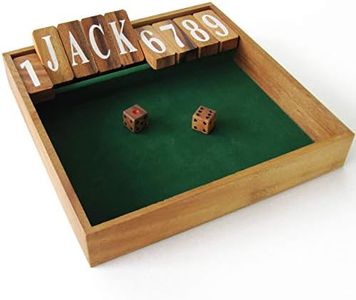 FERME LA BOITE édition JACKPOT jeu de bar pub, jeu de société en bois massif aux normes CE marque française, fermez shut the box, action et réflexes, 2 joueurs et plus à partir de 6 ans, jeux avec dés