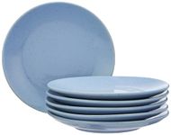 The Earth Store Sky Blue Marble Ceramic Set of 6 Small Quarter Plates - Microwave & Dishwasher Safe Ceramic Plates for Dinner & Snacks | Quarter Plates Set of 6