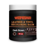 WERBME Leather Recoloring Balm & Color Restorer - 10OZ Multipurpose Dye & Paint for Faded Leather Couches, Car Seats, Shoes | Fix Scratches on Clothing, Furniture & Accessories(Dark Brown)