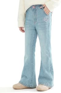 Barry Banny Girls Flare Jeans Denim Wide Leg Pants High Waist Casual with Pockets Kids Clothes 6-16Y
